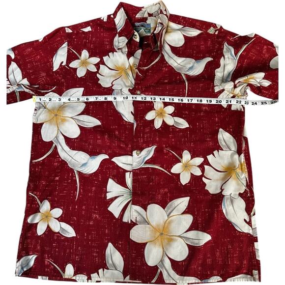 Vintage Reyn Spooner Reverse Print Red Floral Hawaiian Made in Hawaii, Size M - Picture 1 of 3